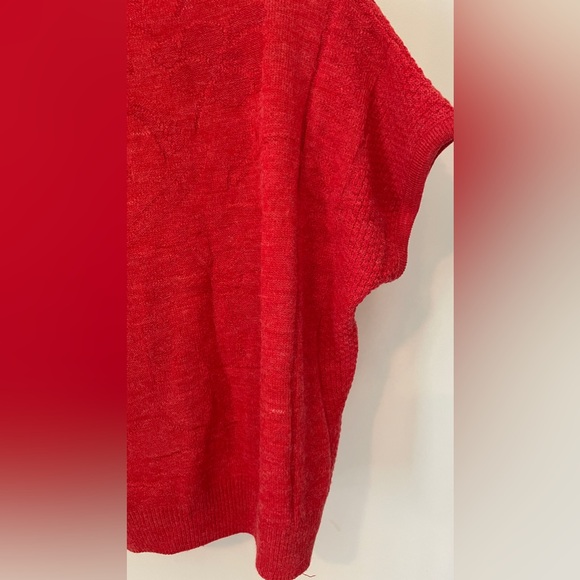 L Vintage Universal Knit creamy tomato coralred short sleeve shirt 80’s academia - Picture 11 of 11